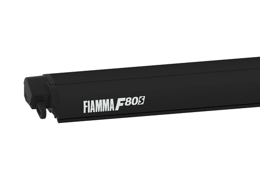 Fiamma F80s 340 Deep Black Awning - Royal Grey Canopy